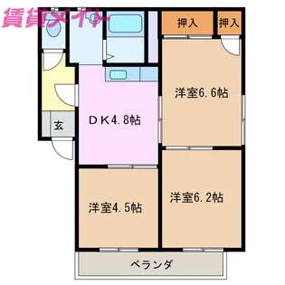 クレアトール菊水 B棟【2階】の間取り