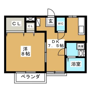 パールハイツB【2階】の間取り