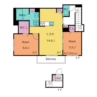ベル・フルール【1階】の間取り