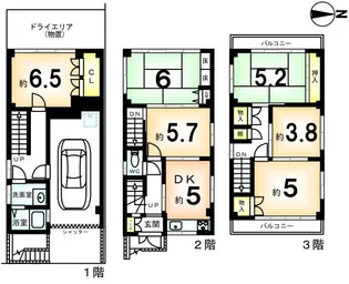 京都府京都市北区大将軍一条町【一戸建】の間取り