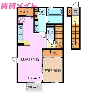 アルバグランデ金場 B【2階】の間取り