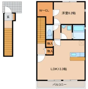ハピネスII番館【2階】の間取り