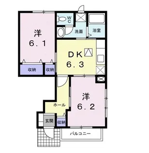 コスモスB【1階】の間取り