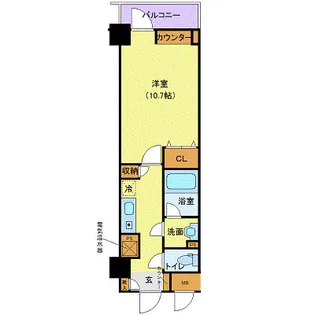 メゾン・ド・ヴィレ日本橋中洲【8階】の間取り