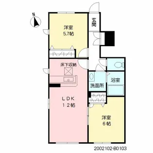 エクラージュ松江A【1階】の間取り