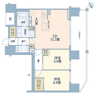 ザ・パークハウス愛宕虎ノ門【4階】の間取り