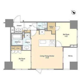 ドゥーエ月島II【5階】の間取り