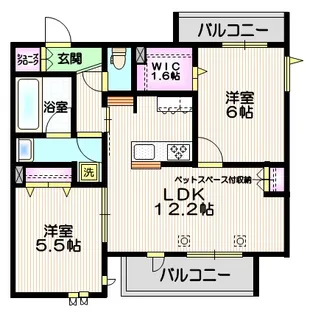 パルハイム若松【3階】の間取り