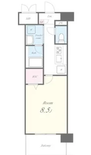 1Kの間取り画像