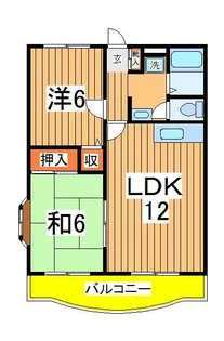 ベルレージュ南柏【1階】の間取り