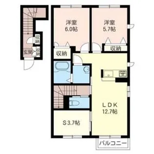 シャルムドミール【1階】の間取り