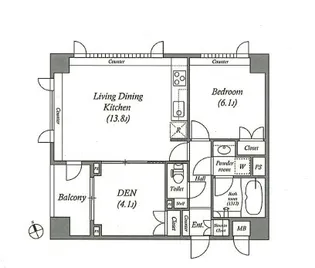 レジデンス渋谷富ヶ谷【4階】の間取り