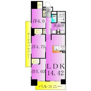 アーバンパーク谷在家【2階】の間取り