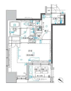 東京都中央区日本橋箱崎町【マンション】の間取り