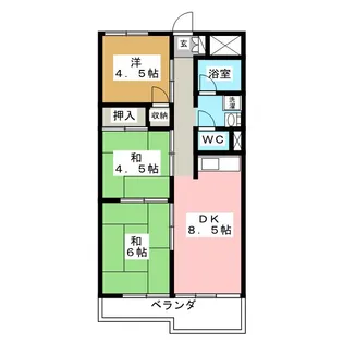 銀杏町庄司マンション【3階】の間取り