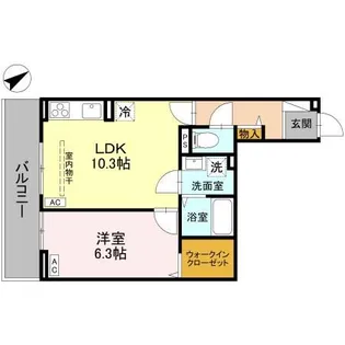 ノーブルラフィネ愛宕【3階】の間取り