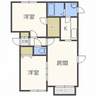 エメロード西町B【1階】の間取り