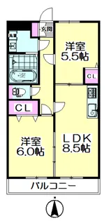 アヴァンセーヌ草加【1階】の間取り