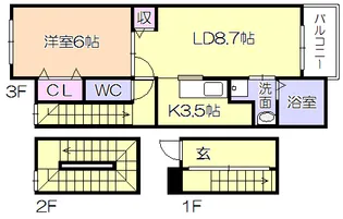 Liberty東合川【3階】の間取り
