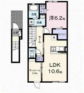 メゾンヒカリ【2階】の間取り