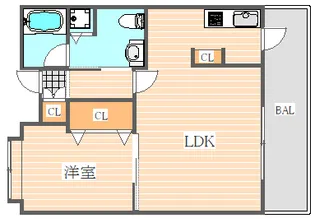 リアンシエルブルー東比恵【3階】の間取り