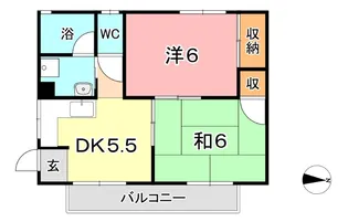 三島コーポ【1階】の間取り