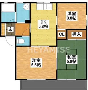 ディアスドミール E棟【2階】の間取り