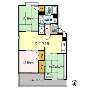 サンフロンティア【3階】の間取り