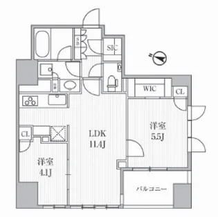 ディームス大手町ノース【8階】の間取り
