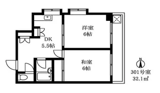コスモドエル池上【3階】の間取り