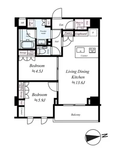 クレヴィスタ浮間舟渡【6階】の間取り