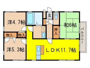 デュオ桜谷【2階】の間取り