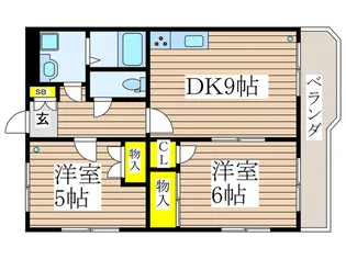 サンハイツ久米川【2階】の間取り