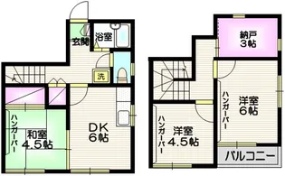メゾネット領家南の間取り