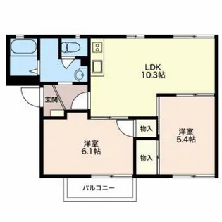 グランデージ日永西B【1階】の間取り