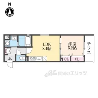 クリエオーレ倉治【1階】の間取り