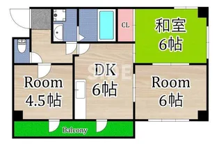 ラフィーネ鶴丸【6階】の間取り
