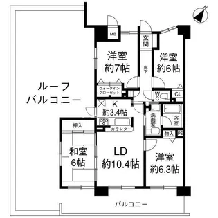 コスモシティ兵庫駅前【13階】の間取り