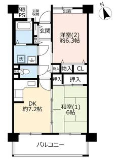 URコンフォール柏豊四季台【6階】の間取り