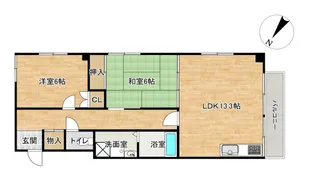 パルクビューナカヤマ【5階】の間取り