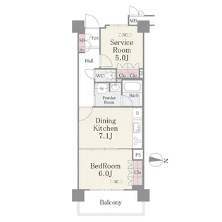 フェールメゾン西大島【5階】の間取り