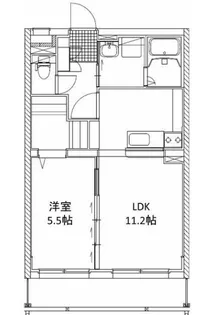 クオーレ津守【1階】の間取り