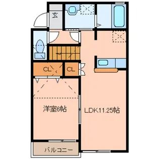 カサグランデ壱番館【1階】の間取り