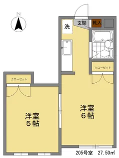 ハイツ棕櫚【2階】の間取り