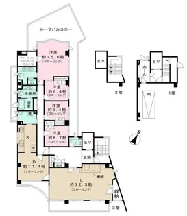 カメリアコート神山町【3階】の間取り