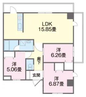 グリーンレイク(SO)【3階】の間取り