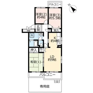 URかわつるグリーンタウン松ヶ丘【1階】の間取り