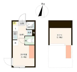 カーサ エスト 小岩【2階】の間取り