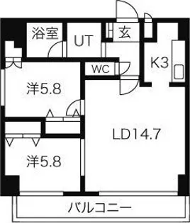ハイムエルデZW【7階】の間取り