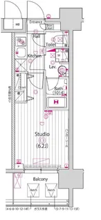 グランド・ガーラ川崎西口【6階】の間取り
